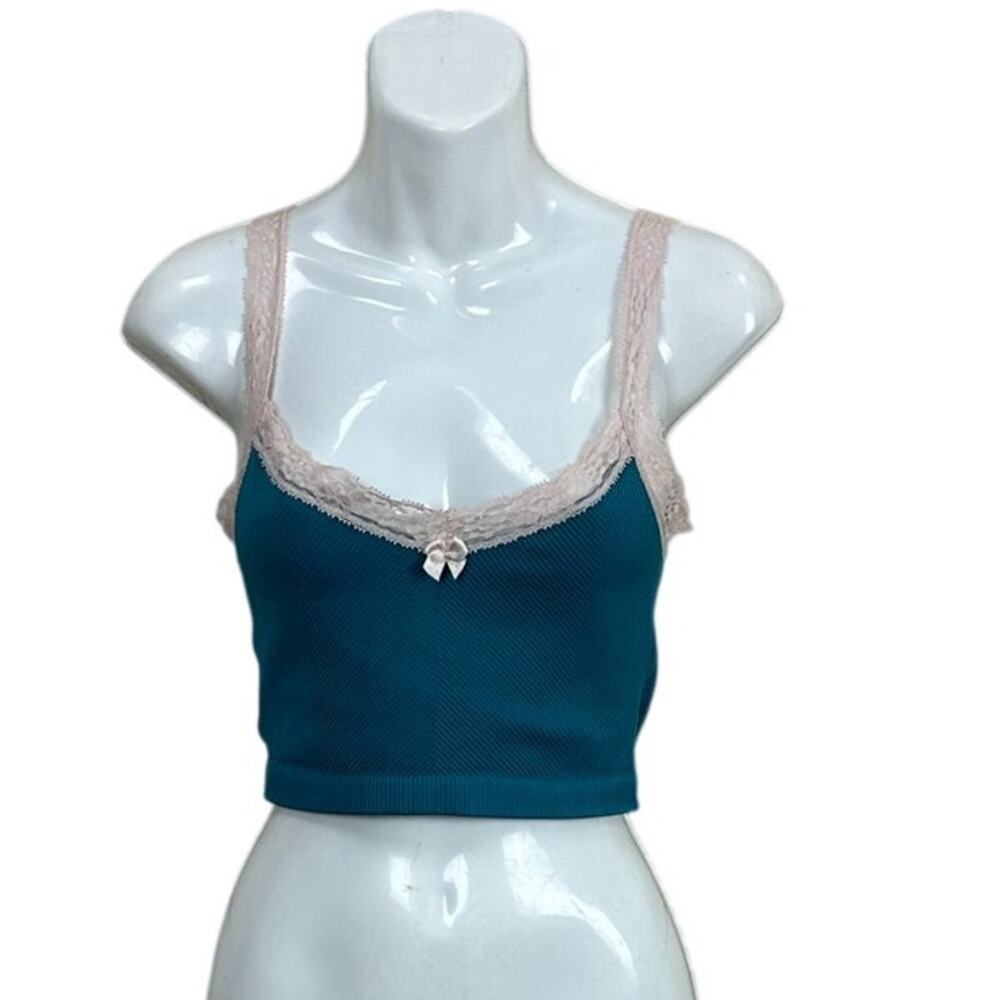 Urban Outfitters Out From Under Lana lace-trim cami in dark teal size M/L